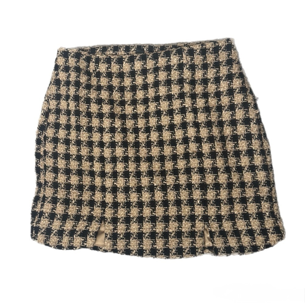 SHEIN Black and Tan Mini Skirt for Work